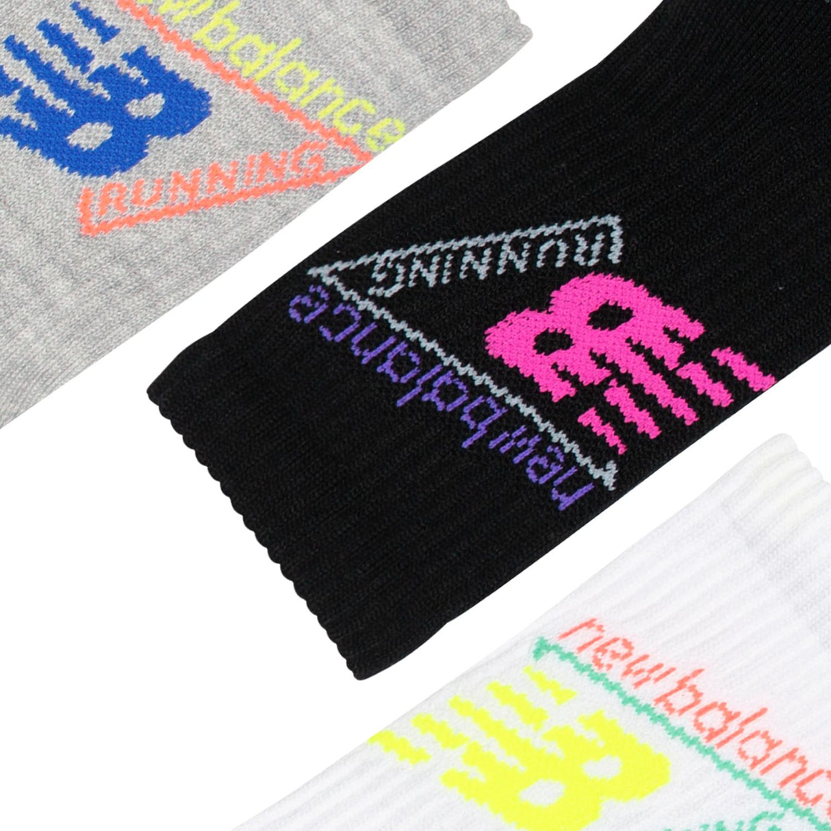 New Balance Youth Active Graphic Crew Socks 3 Pack-4
