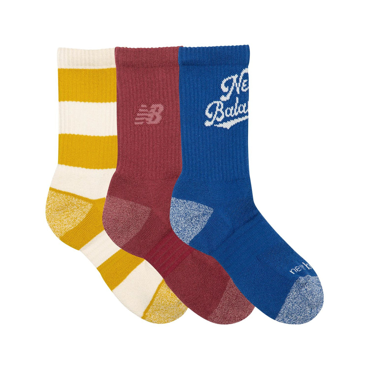 New Balance Youth Active Graphic Crew Socks 3 Pack-3