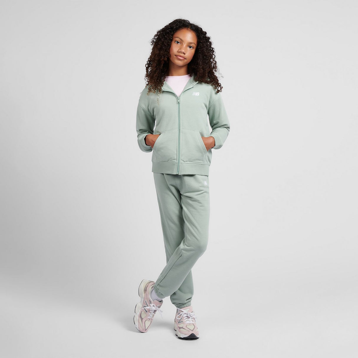 New Balance Youth French Terry Small Logo Full Zip Hoodie-4