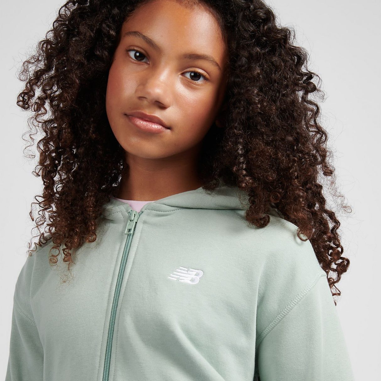 New Balance Youth French Terry Small Logo Full Zip Hoodie-8