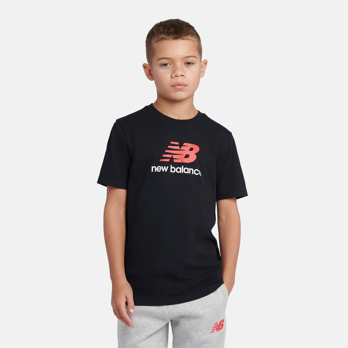 New Balance Youth Jersey Stacked Logo T-Shirt-5