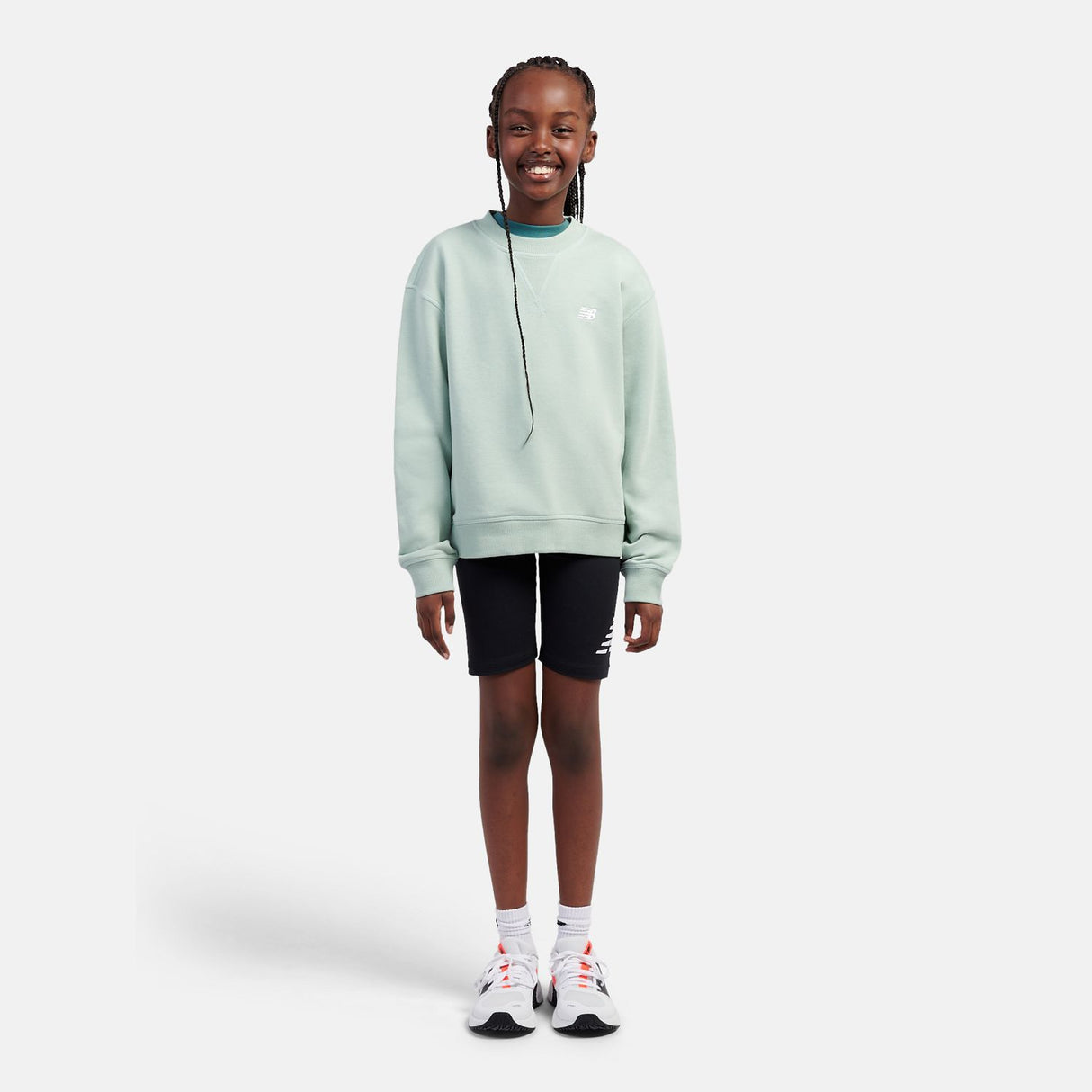 New Balance Youth Girl's FT Small Logo Crew-4