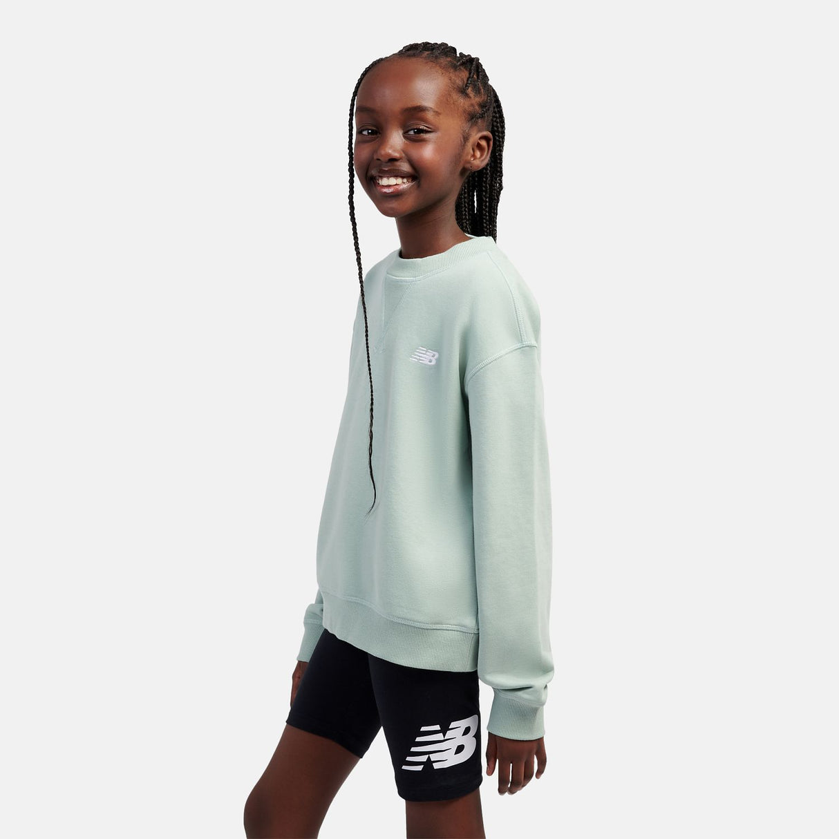 New Balance Youth Girl's FT Small Logo Crew-6
