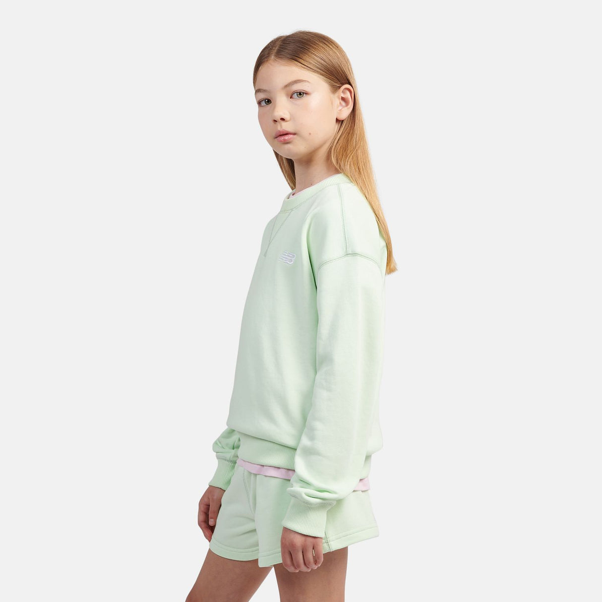 New Balance Youth Girl's FT Small Logo Crew-2