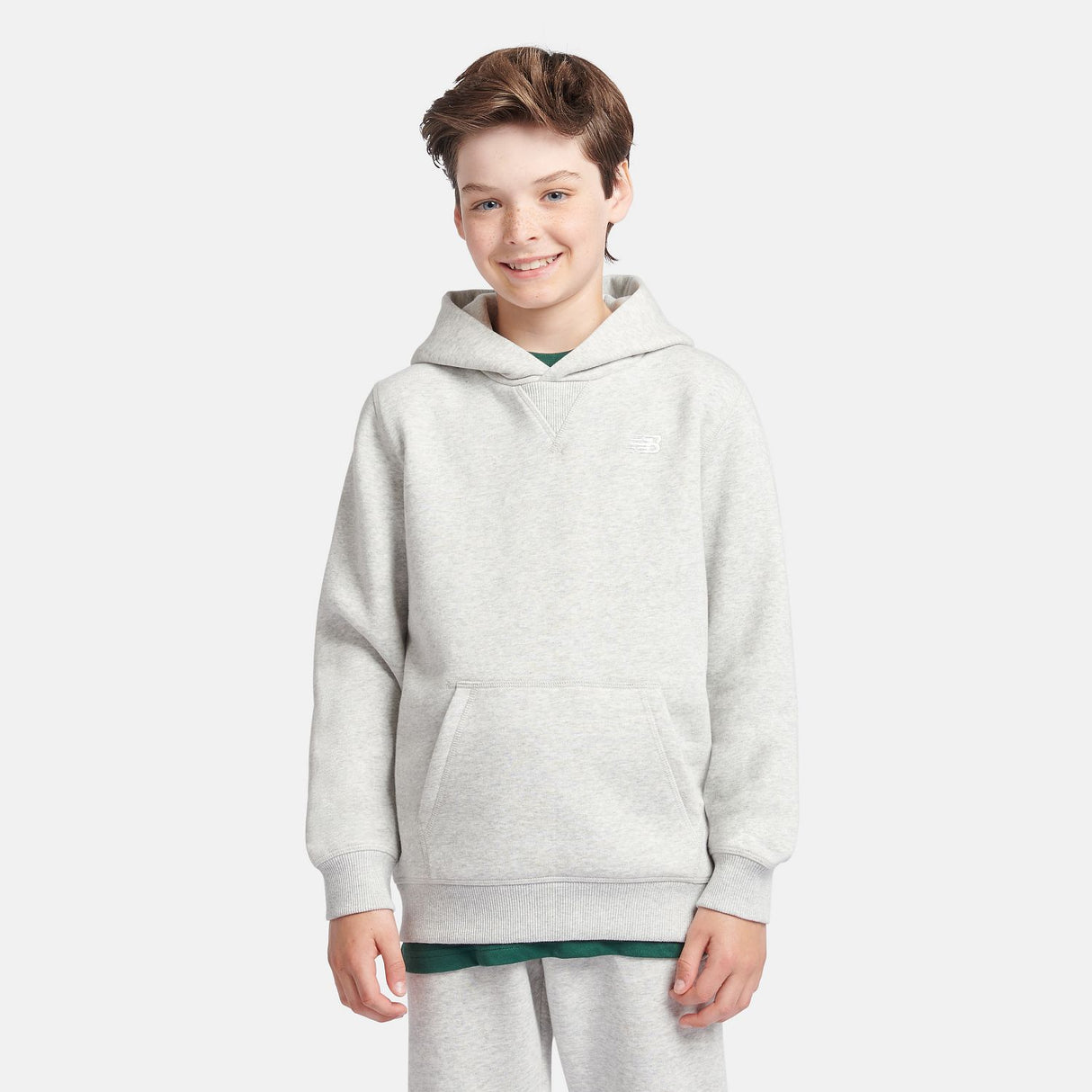 New Balance Boys' Brush Back Small Logo Hoodie-5