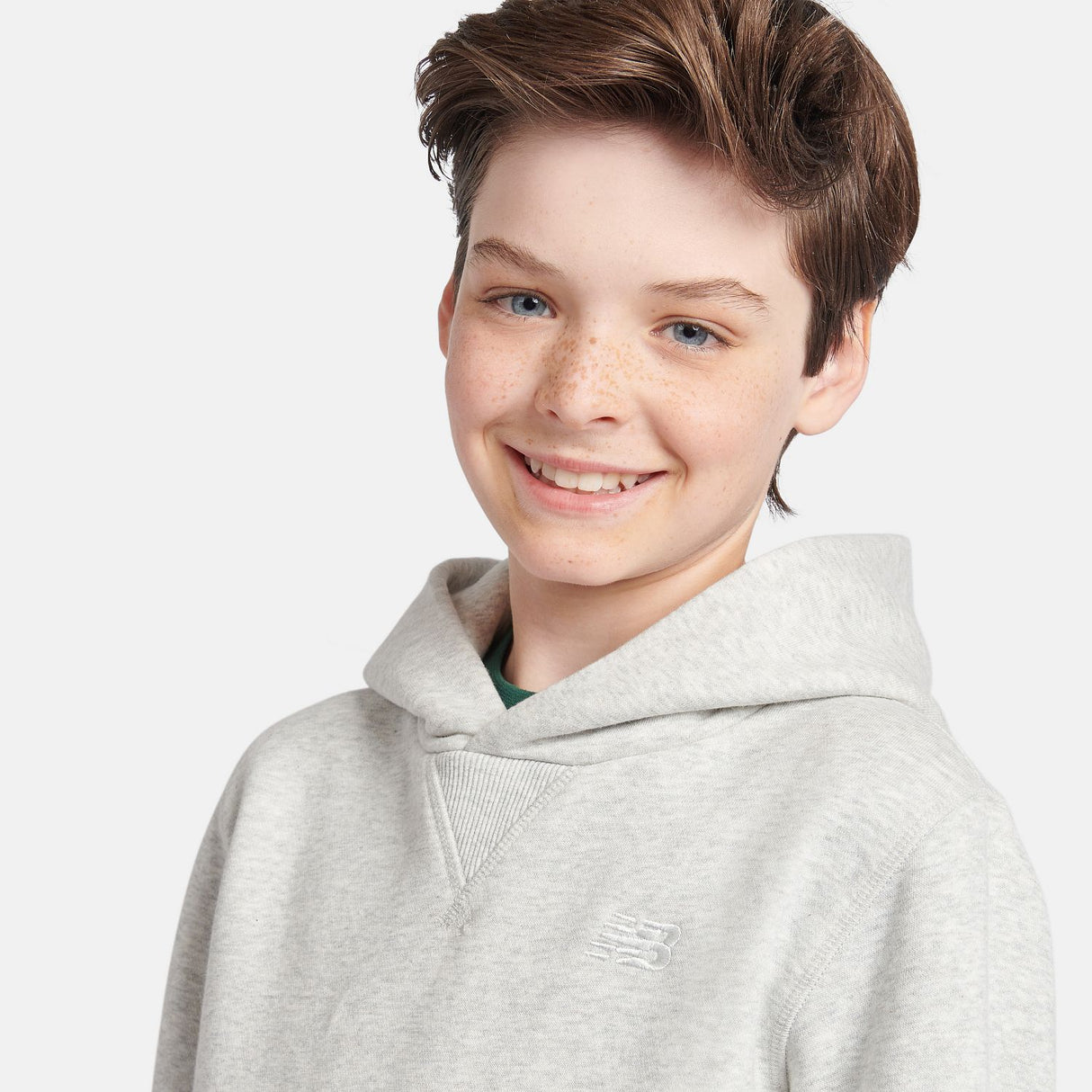 New Balance Boys' Brush Back Small Logo Hoodie-8