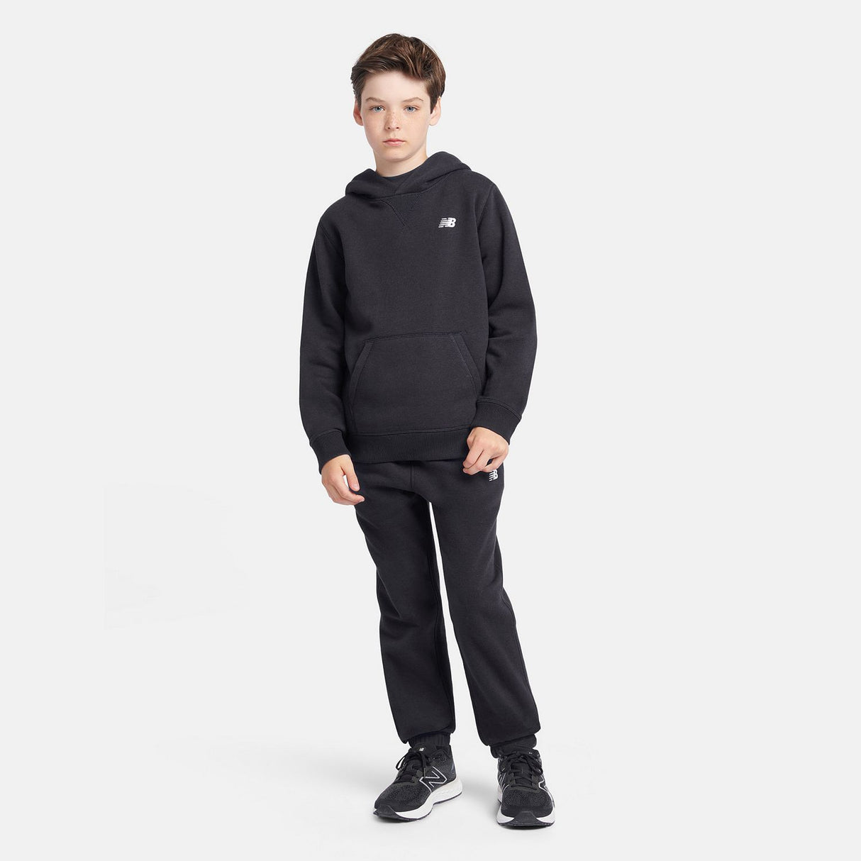 New Balance Boys' Brush Back Small Logo Hoodie-4