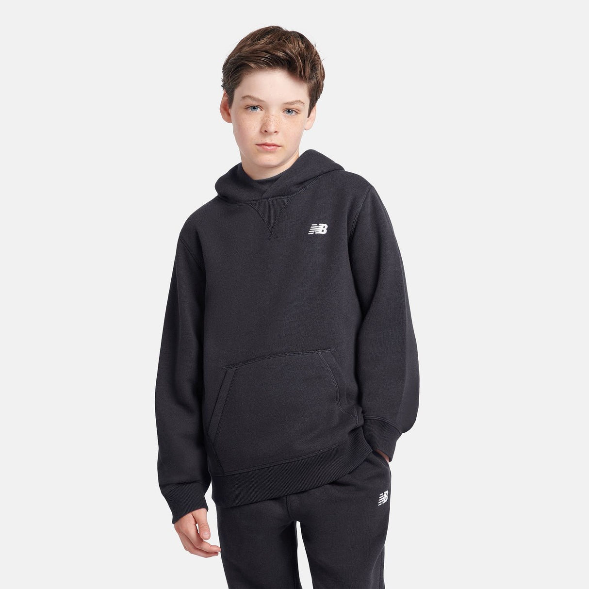 New Balance Boys' Brush Back Small Logo Hoodie-5