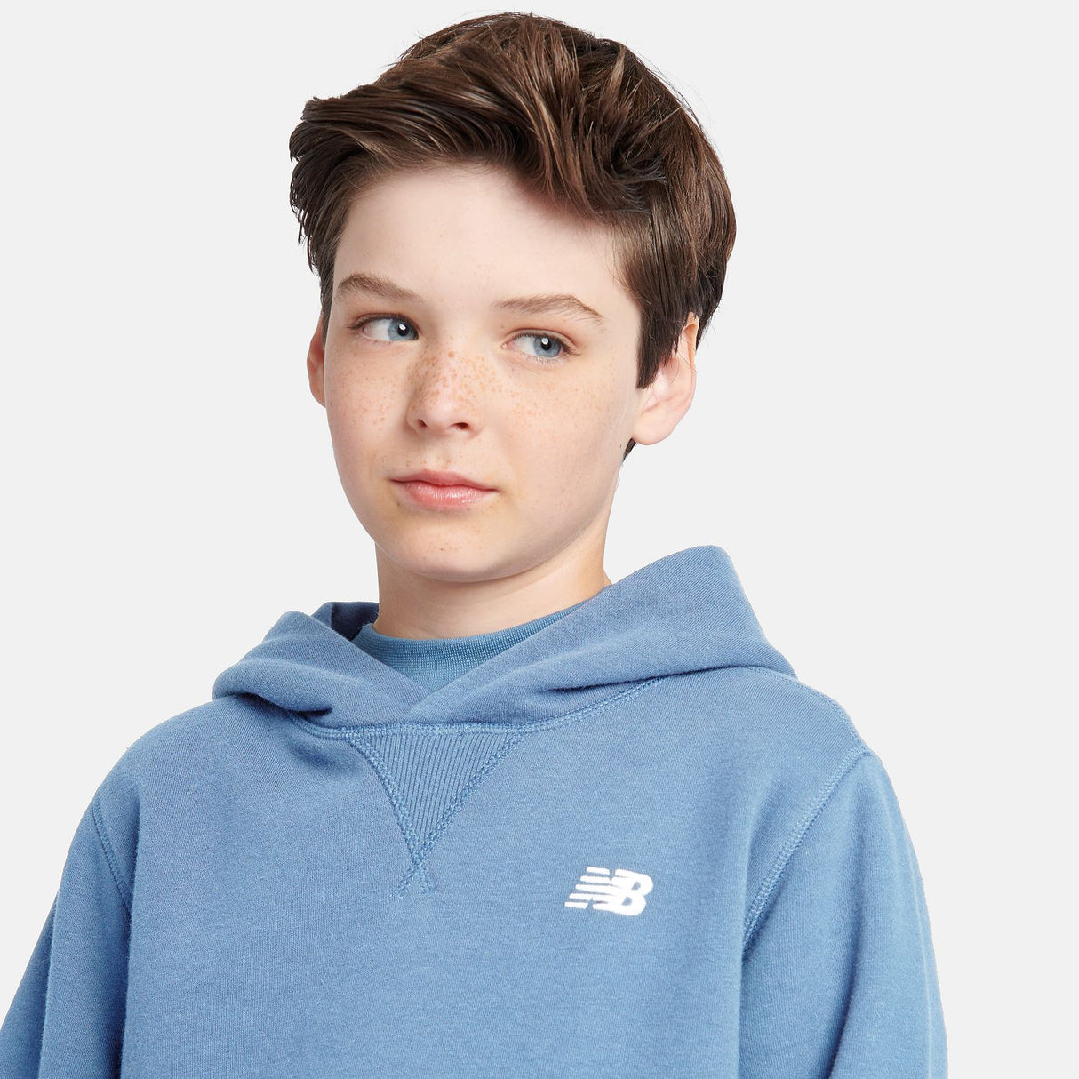New Balance Boys' Brush Back Small Logo Hoodie-8