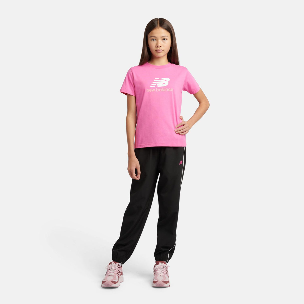 New Balance Girls' Stacked Logo T-Shirt-4