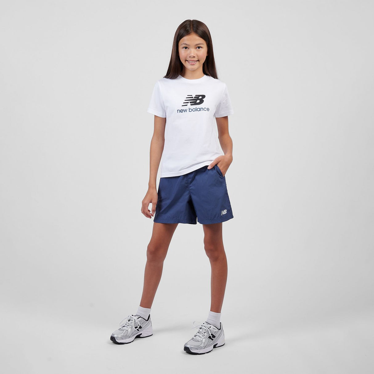 New Balance Girls' Stacked Logo T-Shirt-4