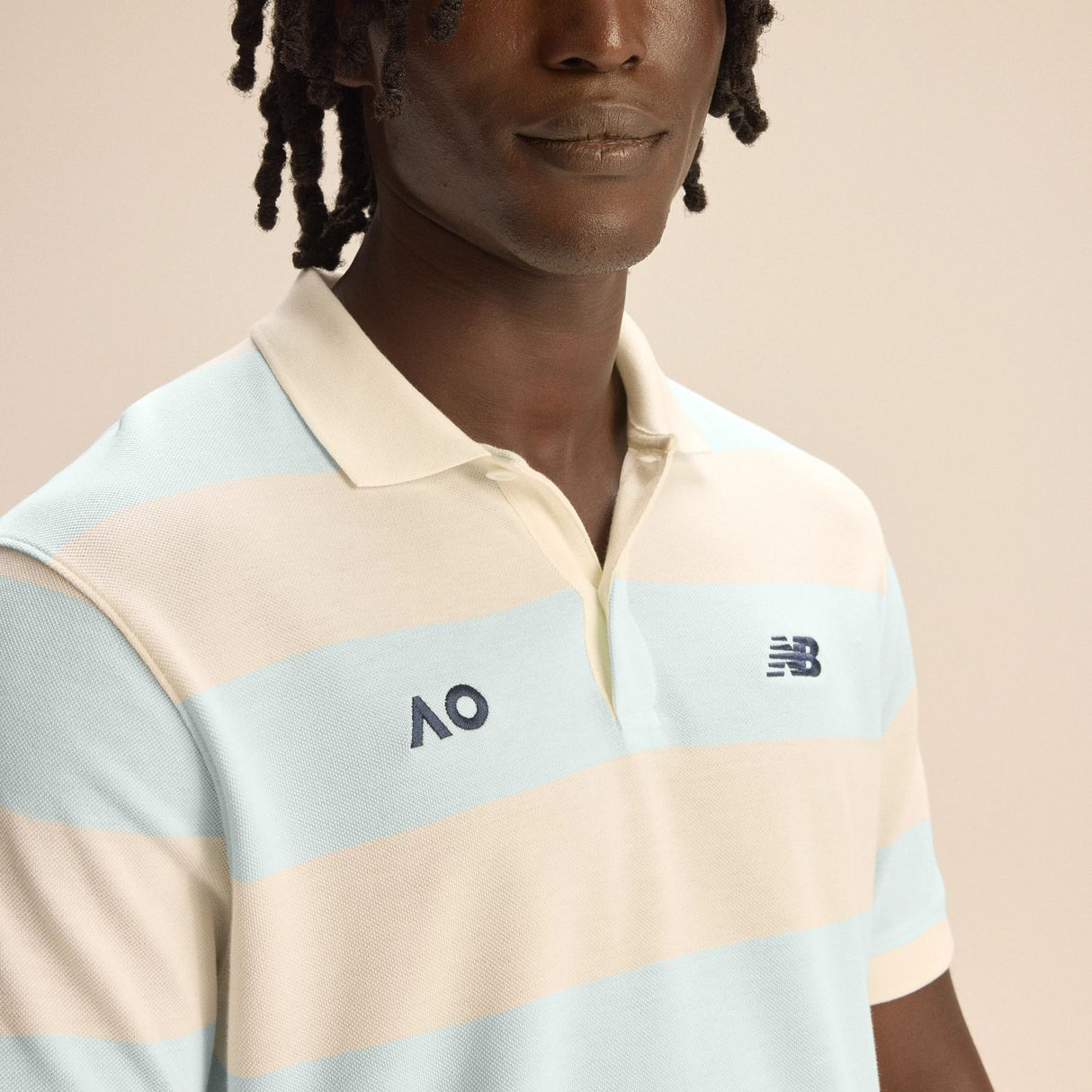 New Balance Men's Australian Open Striped Premium Polo-6
