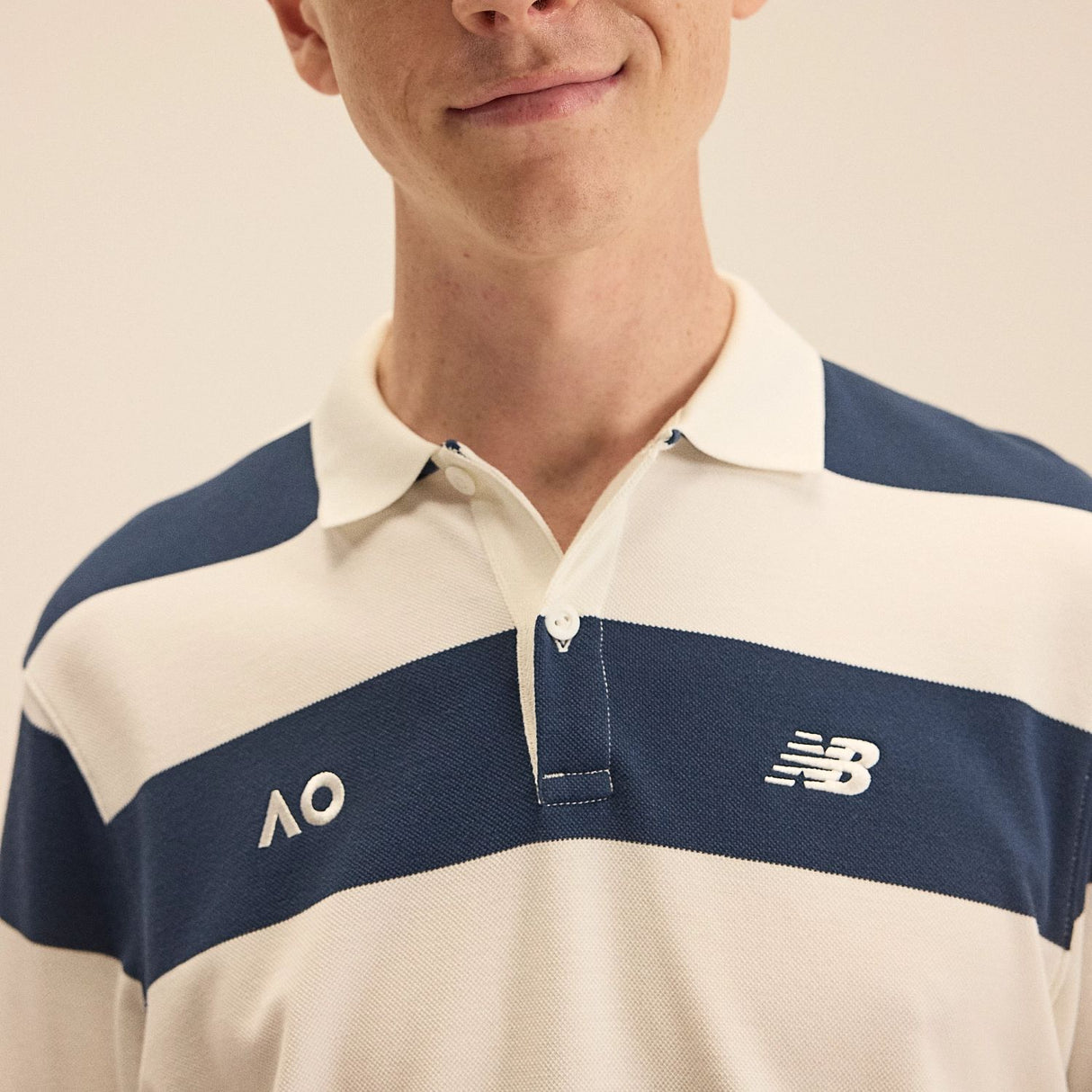 New Balance Men's Australian Open Striped Premium Polo-6