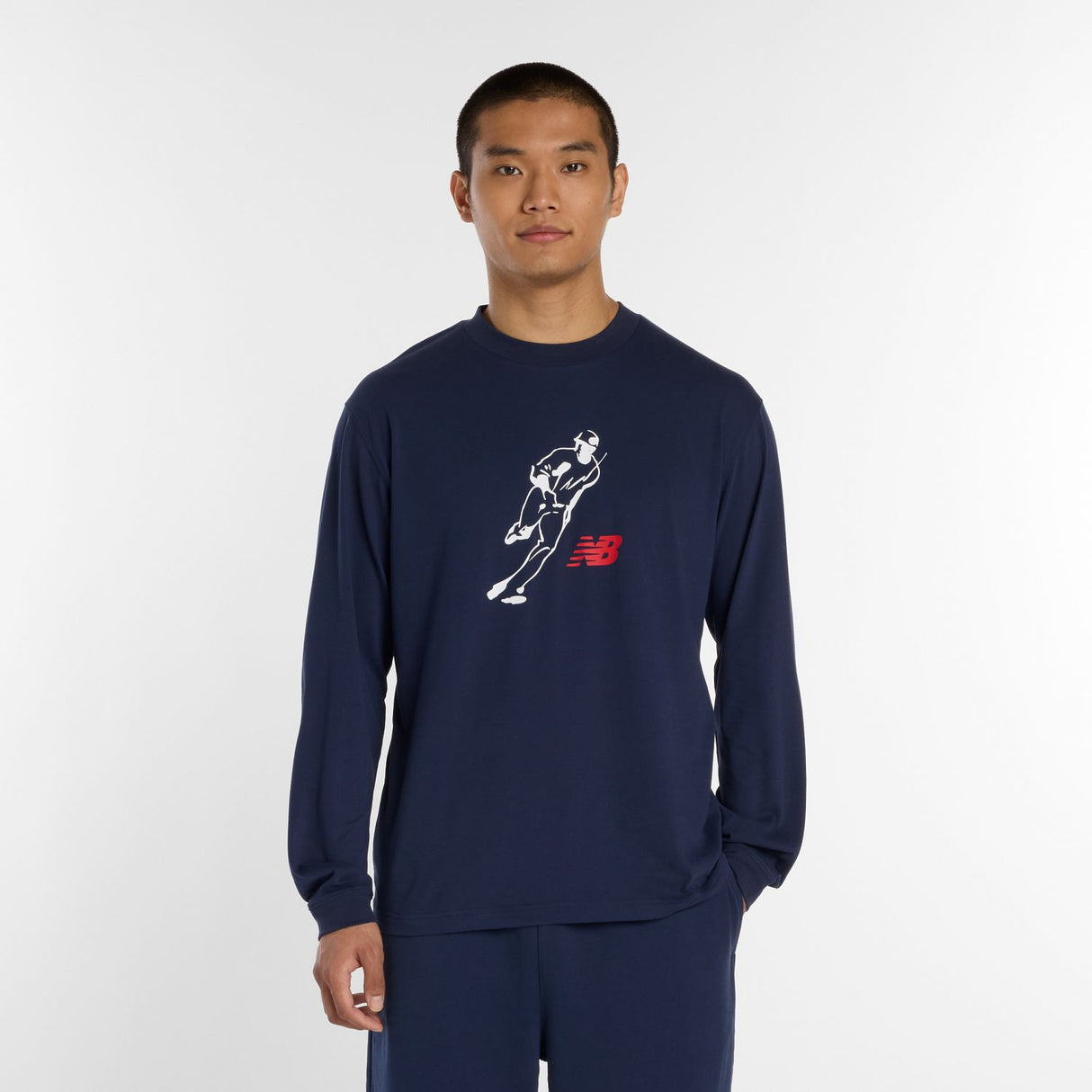 New Balance Men's Shohei Always On Logo Long Sleeve T-Shirt-2