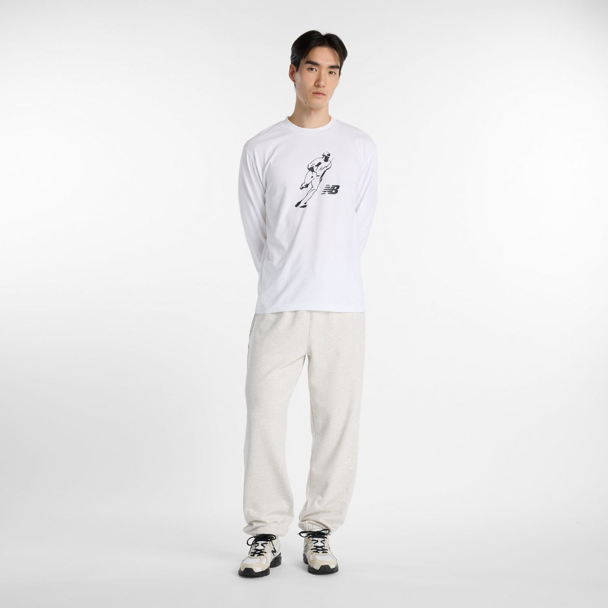 New Balance Men's Shohei Always On Logo Long Sleeve T-Shirt-1