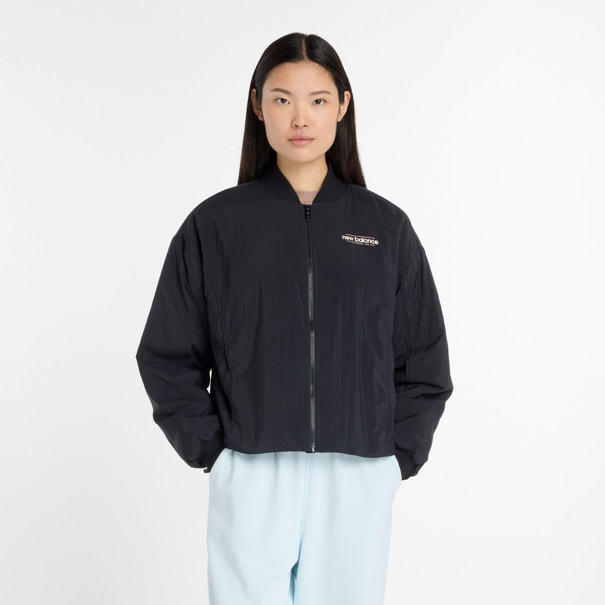 New Balance Women's Reimagined Woven Bomber Jacket-1