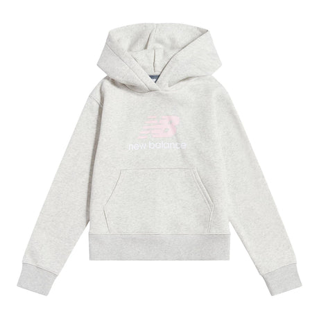 New Balance Girls' French Terry Stacked Logo Hoodie-1