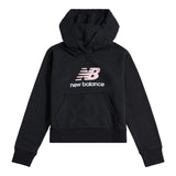 New Balance Girls' French Terry Stacked Logo Hoodie-1