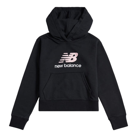 New Balance Girls' French Terry Stacked Logo Hoodie-1