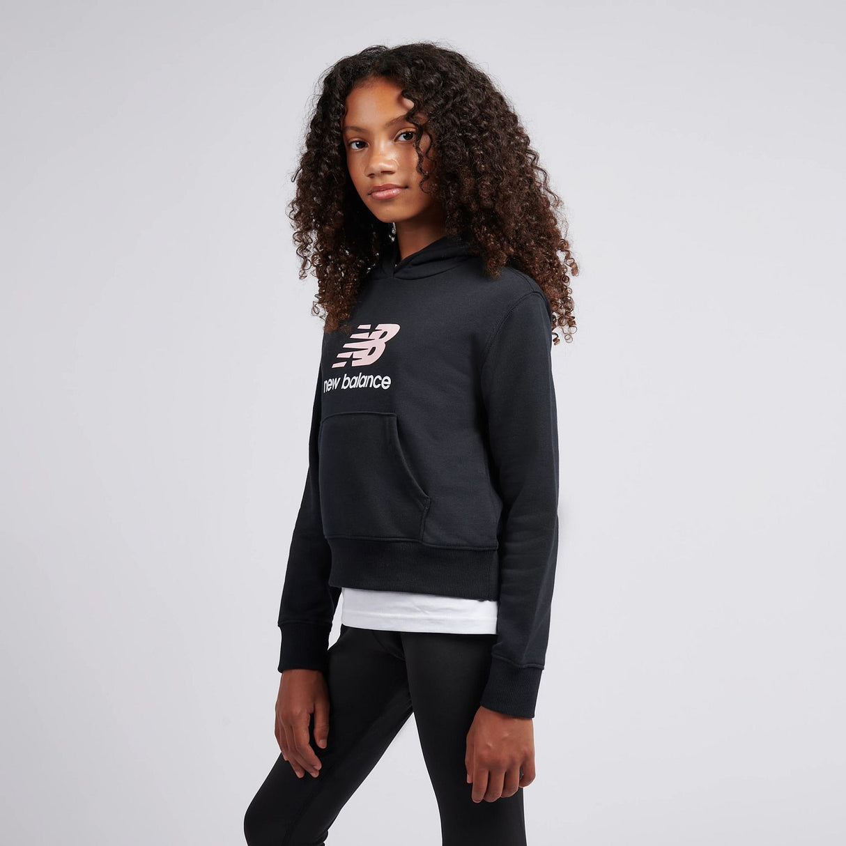 New Balance Girls' French Terry Stacked Logo Hoodie-6