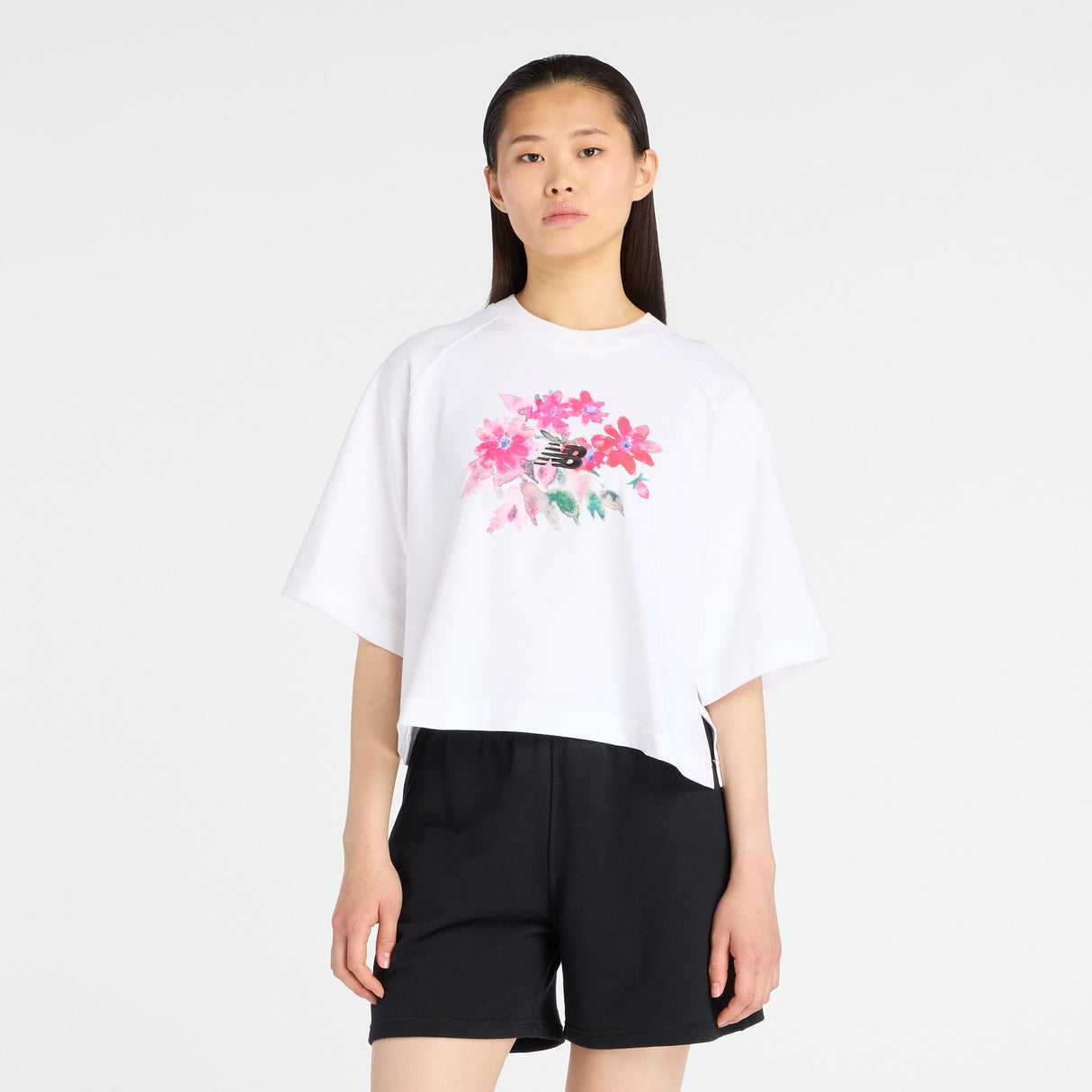 New Balance Women's Watercolor Pink Boxy T-Shirt-1
