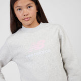 New Balance Girls' BB Stacked Logo Crew-8