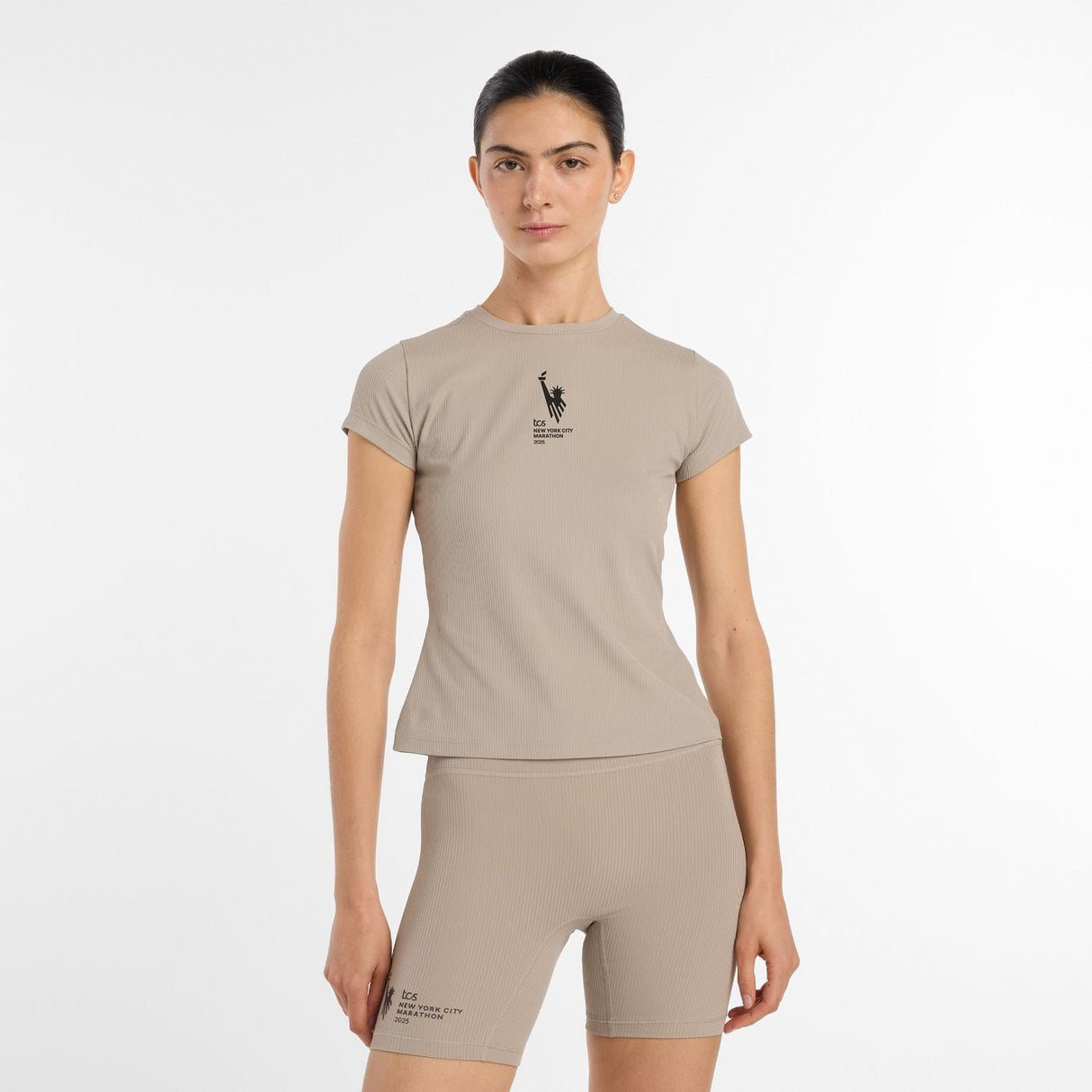 New Balance Women's NYC Marathon Ribbed Fitted T-Shirt-2