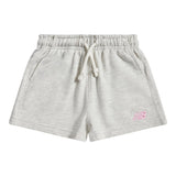 New Balance Girls' French Terry Small Logo Shorts-1