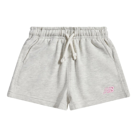 New Balance Girls' French Terry Small Logo Shorts-1
