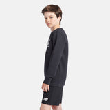 New Balance Boys' Brush Back Stacked Logo Crew-6