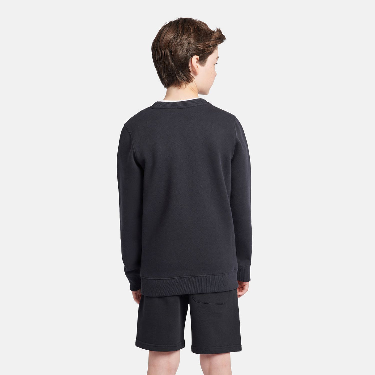New Balance Boys' Brush Back Stacked Logo Crew-7