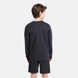 New Balance Boys' Brush Back Stacked Logo Crew-7