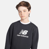 New Balance Boys' Brush Back Stacked Logo Crew-8