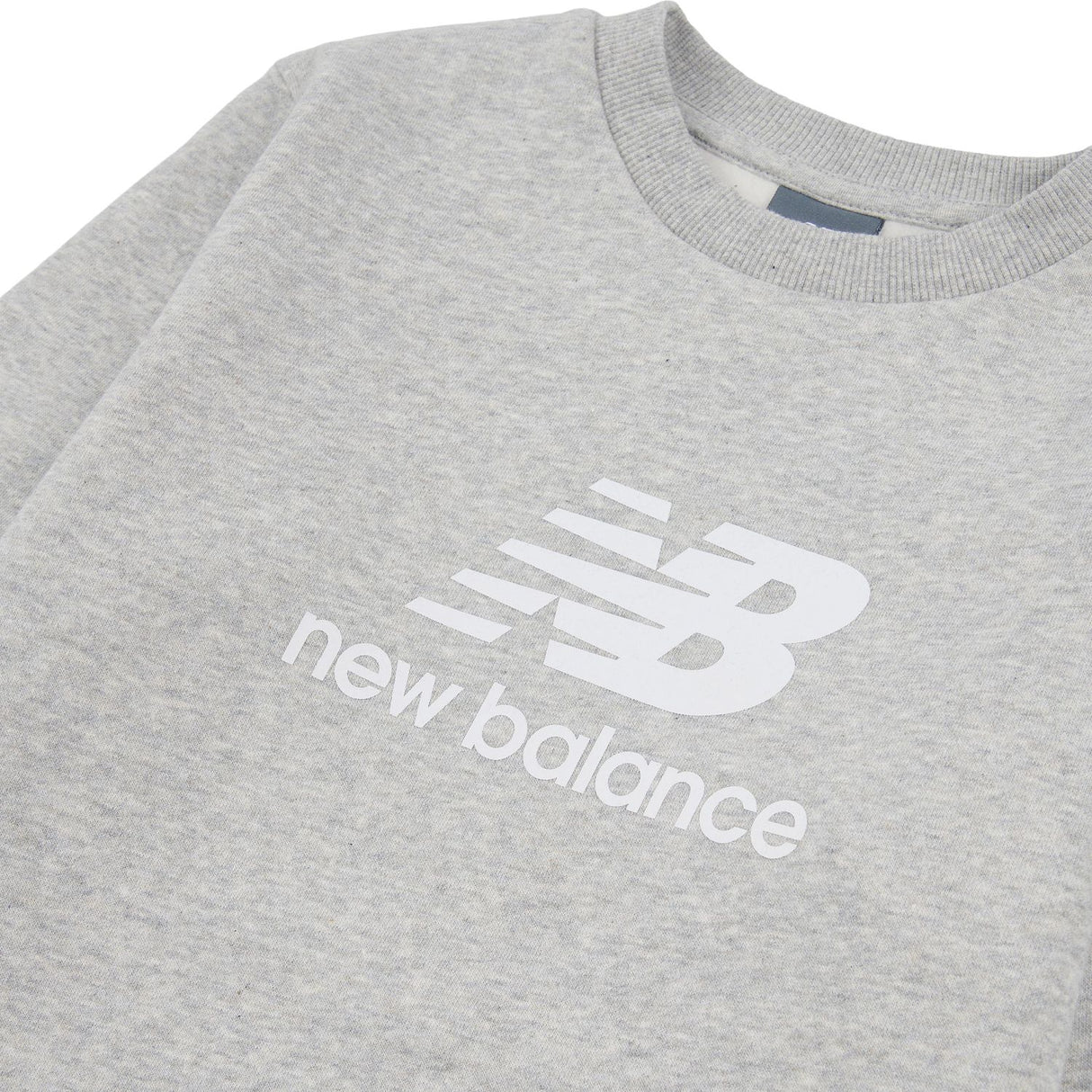 New Balance Boys' Brush Back Stacked Logo Crew-3