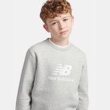 New Balance Boys' Brush Back Stacked Logo Crew-8