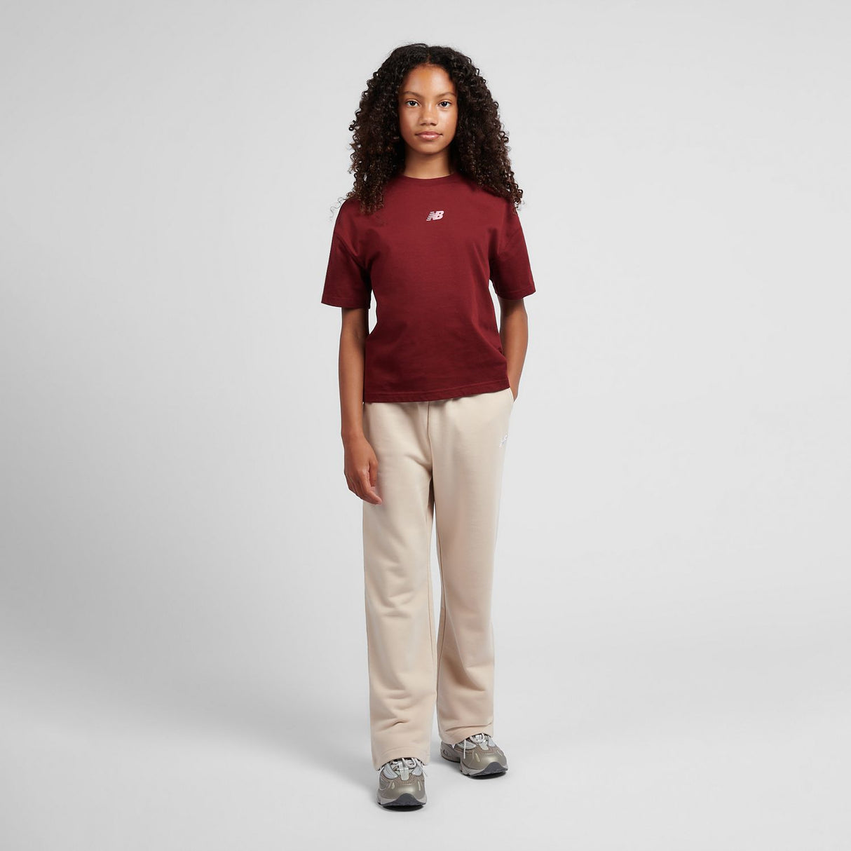 New Balance Girls' Small Logo Wide Leg Pants-4