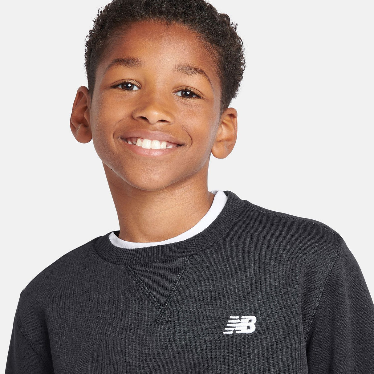 New Balance Boys' Brush Back Small Logo Crew-8