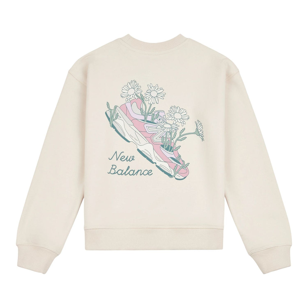 New Balance Girls' Flower Shoe Graphic Crew-2