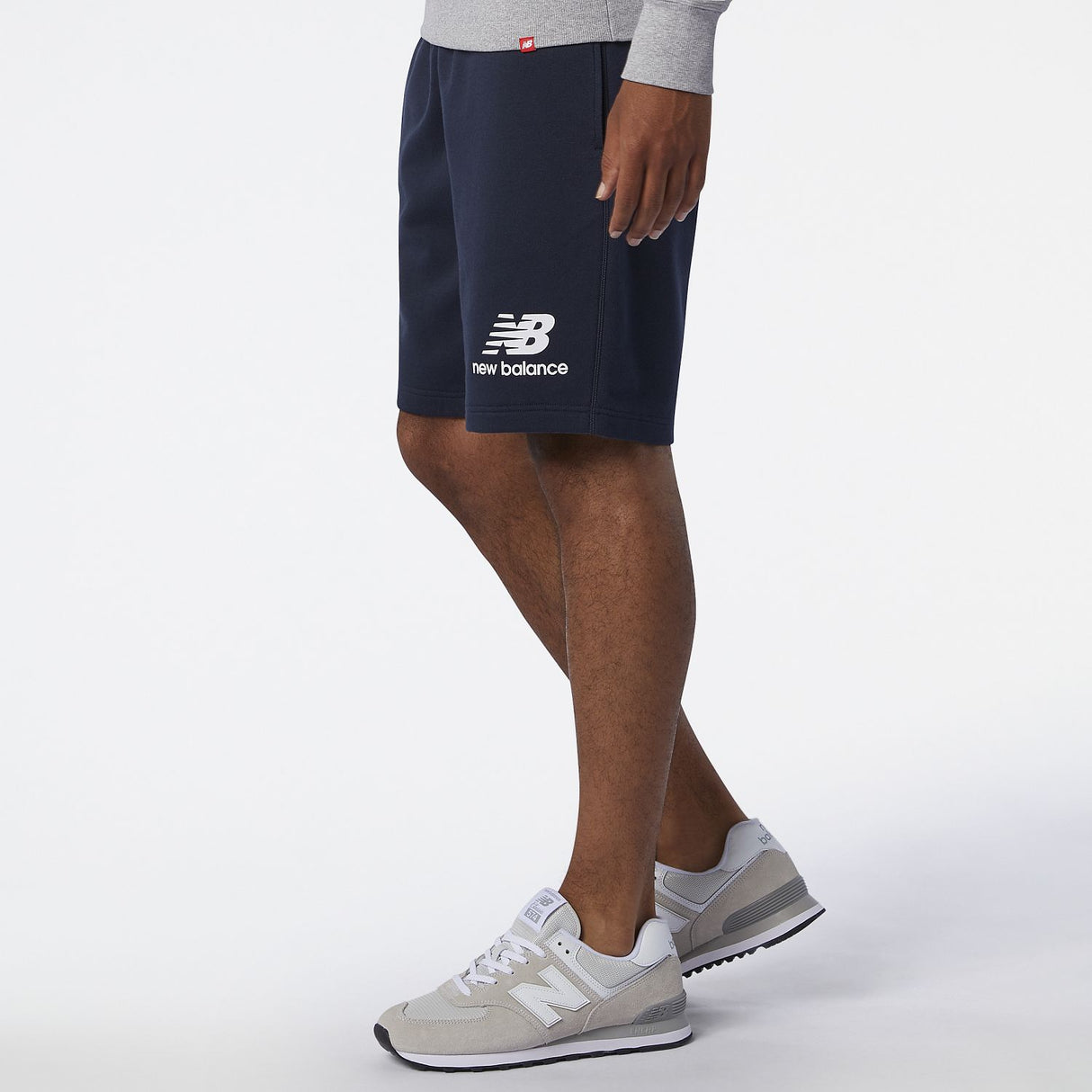 New Balance Men's Essentials Stacked Logo Shorts-4