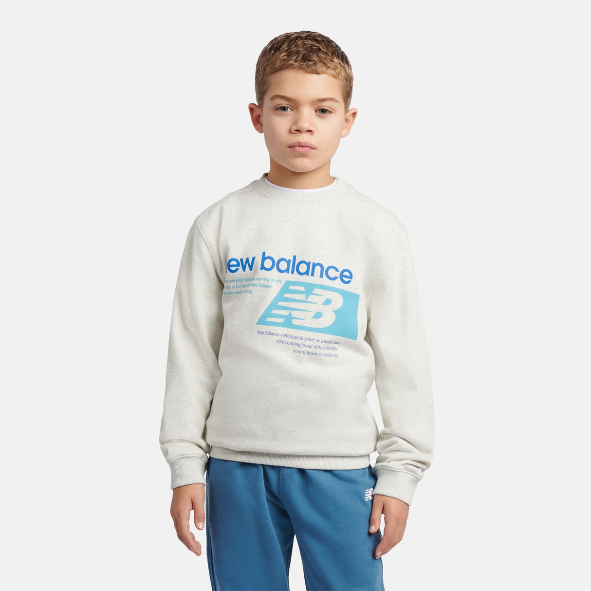 New Balance Boys' Athletics Relaxed Player Graphic French Terry Crew-5