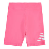 New Balance Girls' Stacked Logo Cycle Shorts-1