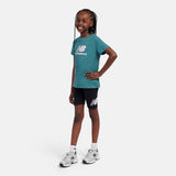 New Balance Girls' Stacked Logo Cycle Shorts-5