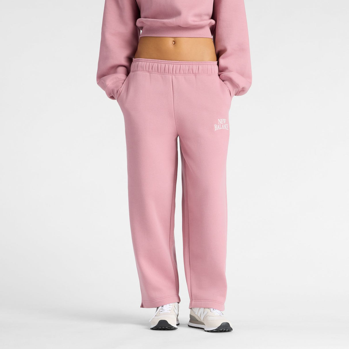 New Balance Women's Trackside Fleece Barrel Pants-1