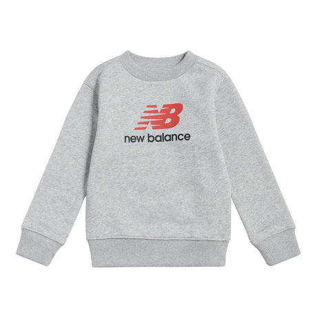 New Balance Boys' Brush Back Stacked Logo Crew-1