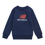 New Balance Boys' Brush Back Stacked Logo Crew-1