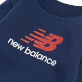 New Balance Boys' Brush Back Stacked Logo Crew-3