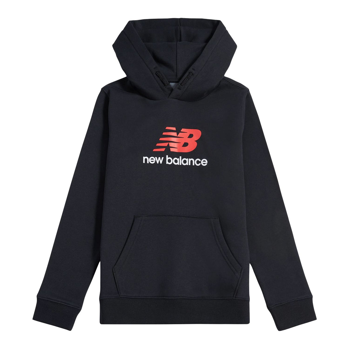 New Balance Boys' Brush Back Stacked Logo Hoodie-1