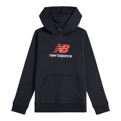New Balance Boys' Brush Back Stacked Logo Hoodie-1