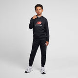 New Balance Boys' Brush Back Stacked Logo Hoodie-4