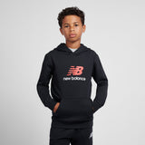 New Balance Boys' Brush Back Stacked Logo Hoodie-5